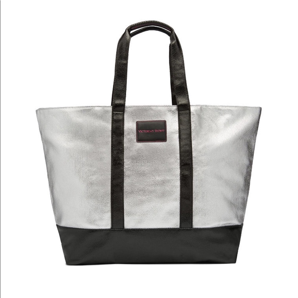 Silver and Black tote bag